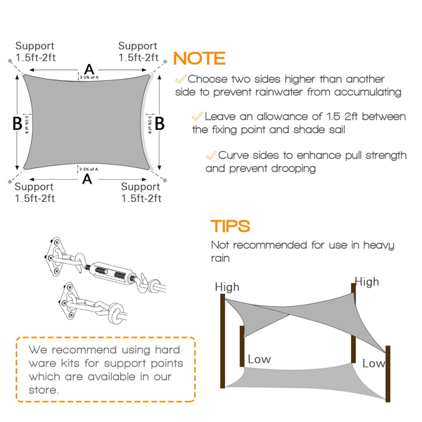 12'X16' 浅灰色HDPE遮阳帆-2