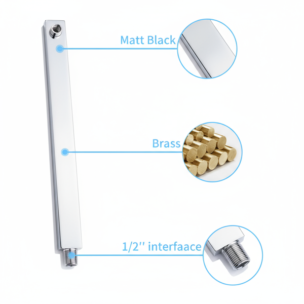 雨水淋浴系统镀铬盆淋浴水龙头套装10英寸方形雨水淋浴头，带手持喷雾器和瀑布盆喷嘴压力平衡粗糙的阀门淋浴搅拌器组合【周末不发货，TK/TEMU订单仅支持自提】-3