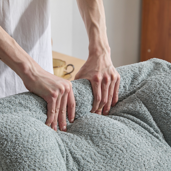 翻转式后背内置动态气囊腰靠十字交叉腿办公椅，宽座办公桌椅带翻转扶手与轮子，现代家用办公室梳妆台浅绿色十字交叉腿椅-10