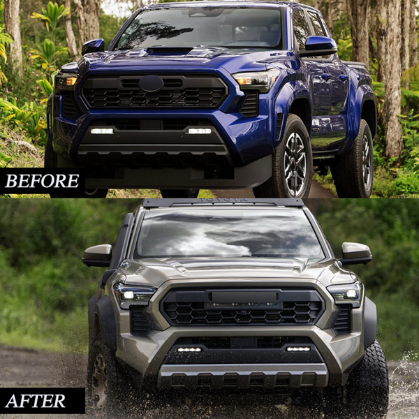 黑色前保险杠格栅，适用于丰田TACOMA 2024格栅，带LED和灯条Md-15