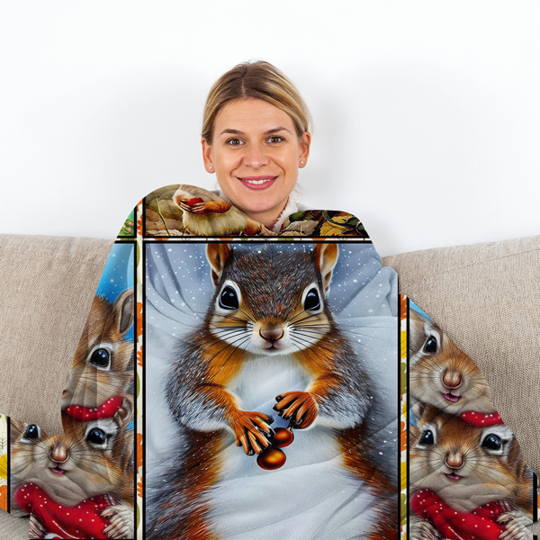 自产法莱绒毛毯 白肚松鼠 150X200cm （temu仅可自提）-6