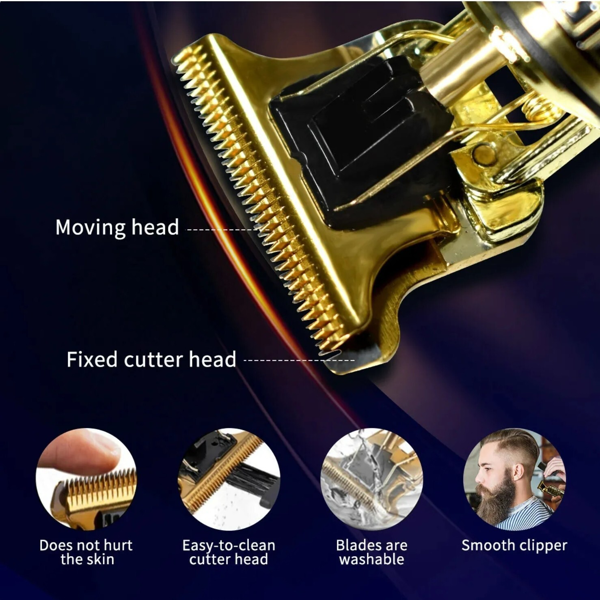 LCD液晶显示屏专业理发机胡子修剪机男士理发无绳理发师剃须机铁塔图案款-3