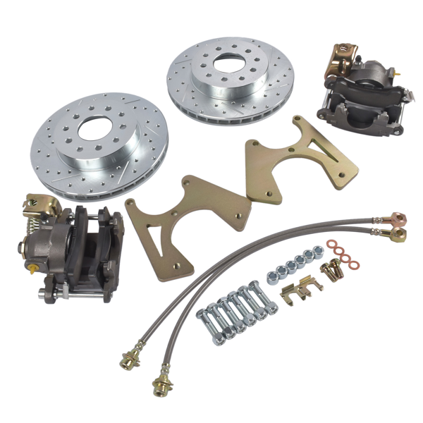 刹车盘套装 Rear Disc Brake Kit w/ E-Brake Fit for GM 10 & 12 Bolt Bolt-On Buick Skylark Chevy Chevelle Nova/Chevy II El Camino Olds 442 Cutlass Pontiac GTO LeMans Tempest 91031924-3