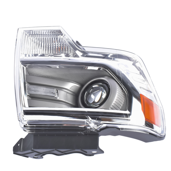 汽车大灯 Right Side HID/Xenon Chrome Projector Headlight Replacement for 2013-2014 Ford F-150 DL3Z13008AB FO2519120-4