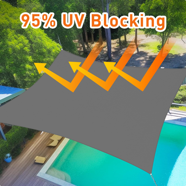 13'X20' 深灰色HDPE遮阳帆-5