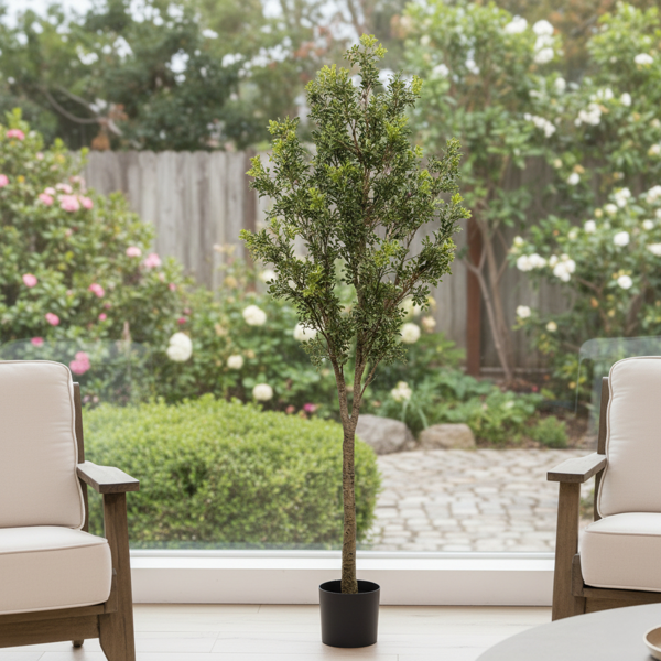 6英尺高大的人造植物绿色天然人造树假盆栽树，带有自然外观的叶子或室内家居客厅卧室办公室装饰FBA发货-10