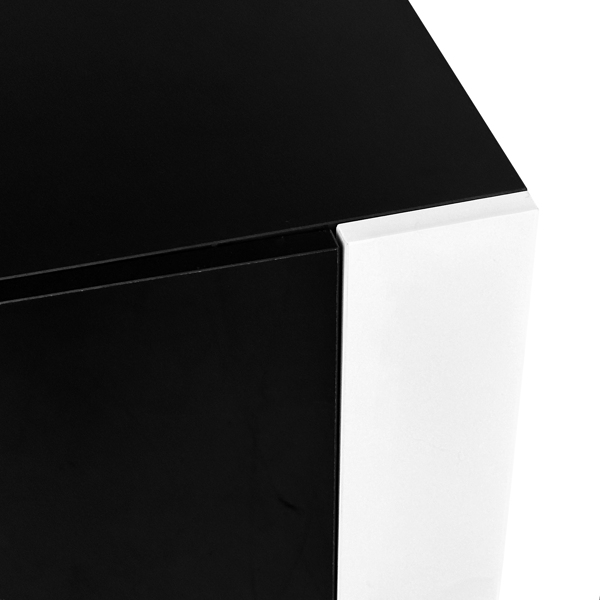 时尚现代电视柜，配备 34.2 英寸非加热式电壁炉，高光泽娱乐中心，带 2 个柜子，适用于最大 78 英寸电视的媒体控制台，黑色-7