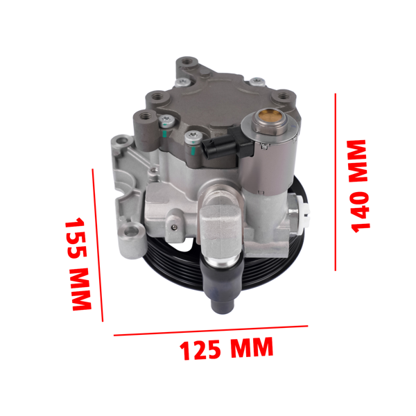 转向助力泵 Power Steering Pump with Pulley Fit for Mercedes-Benz W211/S211 E350 2006 V6 3.5L Aluminum without Reservoir 0044663601 0044663701 A0044663601-3