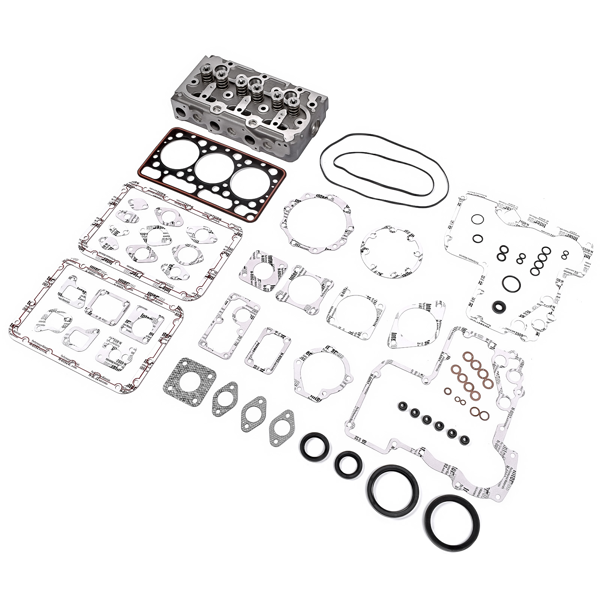 缸盖总成 Complete Cylinder Head with Valves Spring + Full Gasket Set Fit for Kubota D850 D950 15532-03040 19267-03040-3