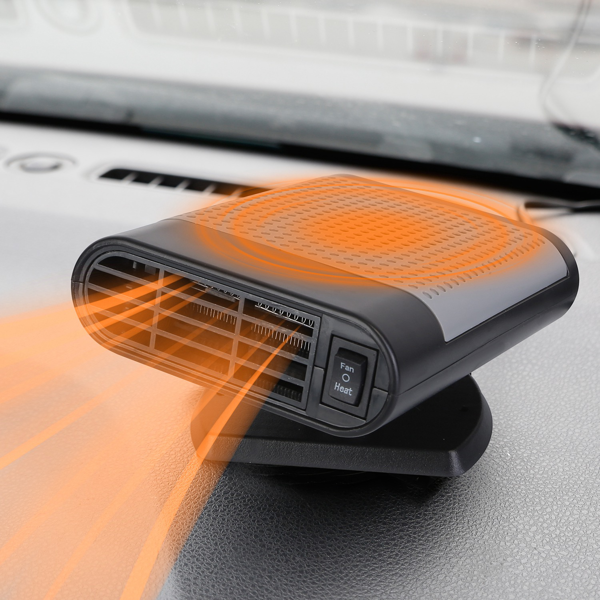 （自提可发加拿大，temu&tk下自提单）24V汽车卡车加热器 - 200W快速加热&风扇模式，360°可调，二合一除霜除雾器挡风玻璃加热器，适用于厢式货车巴士露营旅行-8