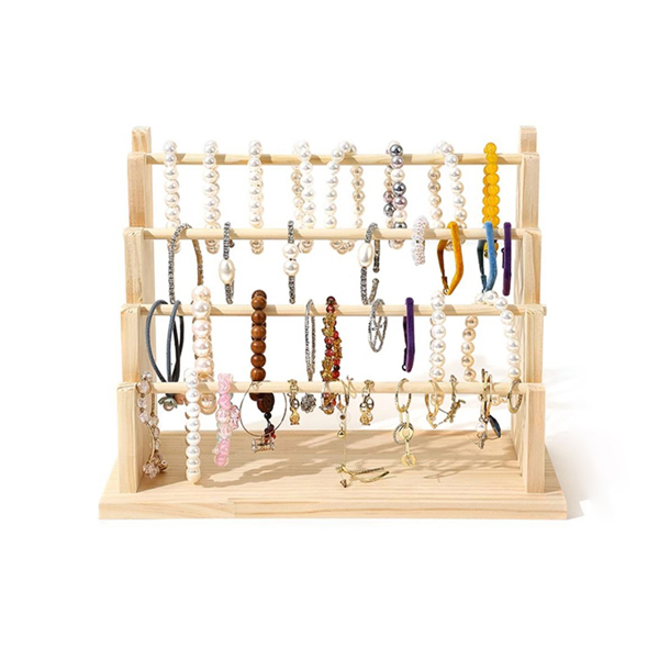 实木首饰收纳挂架手链手串展示架 四层 （tk/temu下自提）-3