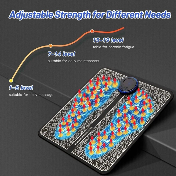 电动足部按摩垫血液循环肌肉刺激垫19级和8模式按摩垫(物流仅支持发USPS，TK/TEMU仅自提)-7