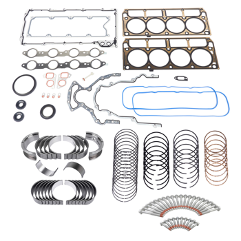 发动机大修包 Engine Rebuild Re-Ring Kit Gasket Bolt Fit for GM Chevy Gen III LS1 LS6 LQ4 LQ9 4.8L 5.3L 5.7L 6.0L Silverado GMC Sierra 1500 2500 3500 12558178 ES72220 17800568