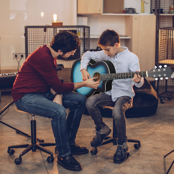 KMA102 41寸 JF 缺角 椴木 带音箱 民谣吉他 擦色蓝色-5