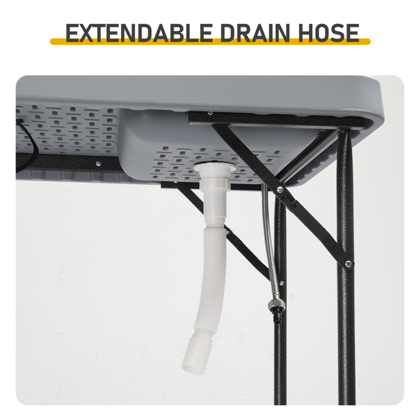 115*60*94.5cm 灰色 户外杀鱼桌 HDPE 长方形-8