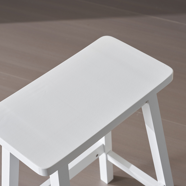 【同款编码：38873429】2pcs 松木 吧椅凳 枕型 座板凹进 白色-24