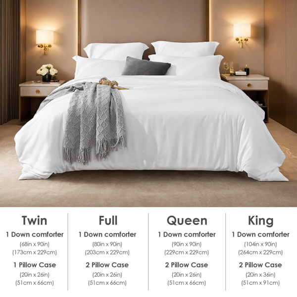 纯色大码被套套装，白色粉色可选，包含一只被套两只整套，超细纤维优质高品质，高端酒店简约卧室民宿通用，圣诞节礼物-2