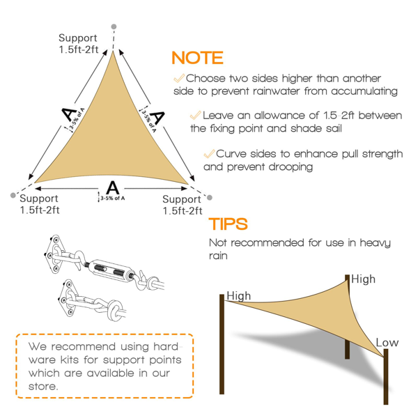 10'X10' 沙色HDPE遮阳帆-2