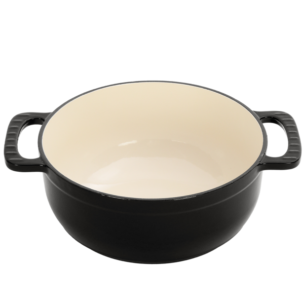 铸铁 7.5QT 烹饪锅具 纯黑色 含两个硅胶手套 珐琅锅-8