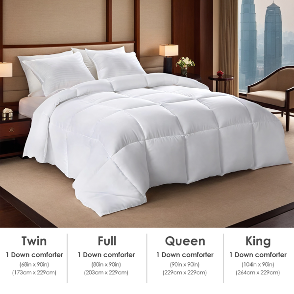 白色四季单被，超大码格子绗缝，奢华酒店卧室民宿通用，柔软亲肤被芯，四季通用，简约款式波西米亚风格，圣诞节礼物-6