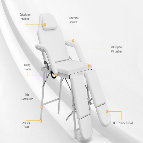 便携式美容床，可调三段按摩床，折叠按摩椅，沙龙美容纹身椅-11