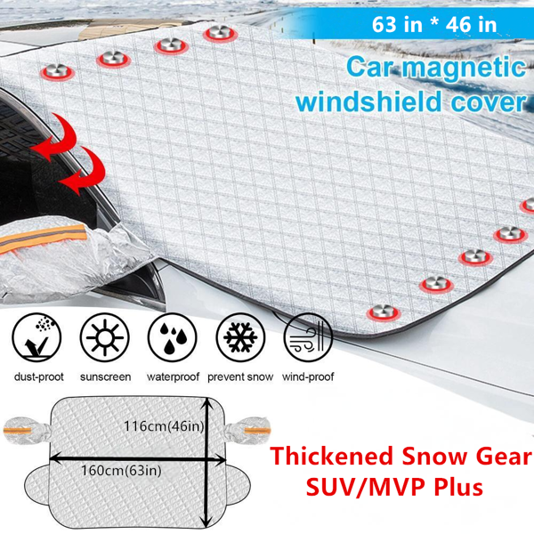 磁性汽车挡风玻璃挡风玻璃霜冰雪车窗后视镜保护罩-9