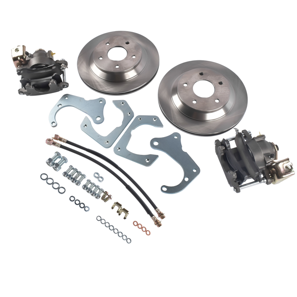 刹车盘套装 Rear Brake Disc Set for GM 7.5 Inch 10 Bolt Bolt-On Rear Brake Kit w/ E-Brake Fits over an axle with a maximum flange diameter of 6" O.D-3