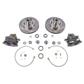 刹车盘套装 5 Lug Deluxe Front Disc Brake Kit 12\\" Rotor Drilled/Slotted Fits for Chevy C10 GMC Truck 1973-1987