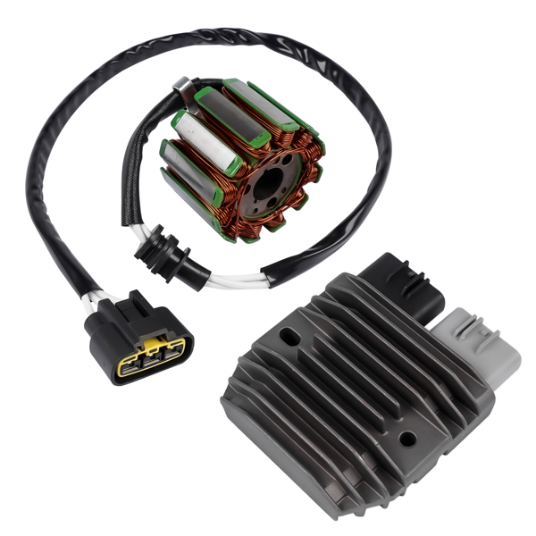 定子线圈和稳压整流器 Stator and Regulator Rectifier Fits for Yamaha YZF R1 2004-2008 YZ1 2006-2014 FZS1 FZ8 2D1-81410-10-00 1D7-81960-01-00-7