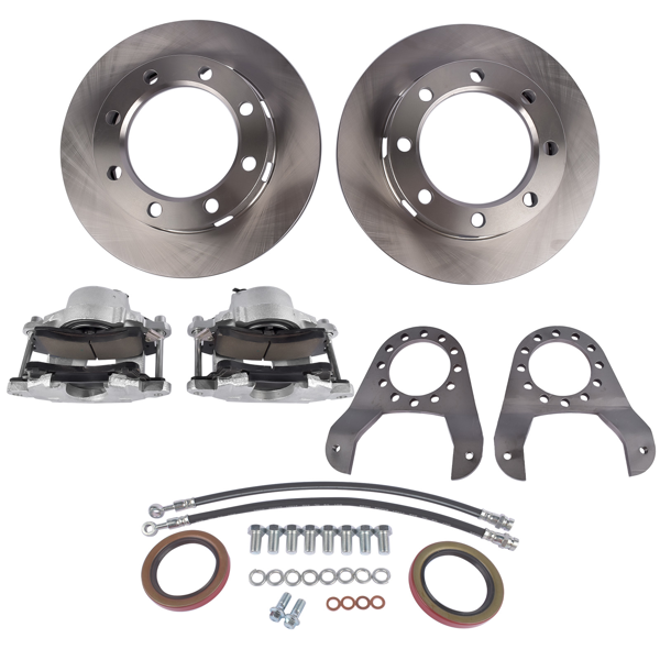 刹车盘套装 Fits for GM 14 Bolt Complete Disc Brake Conversion Kit 10.5 SRW Full Float Disk Brakes-4