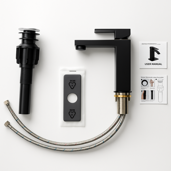 单柄浴室水龙头卫生间水龙头不锈钢单孔-T20，哑光黑色【周末不发货，TK/TEMU订单仅支持自提】-12