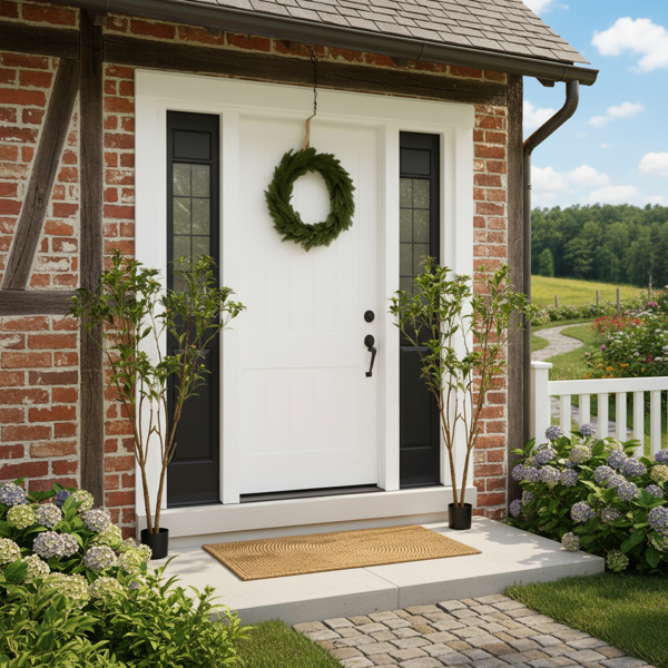 5.2英尺仿真柑橘树人造植物逼真树叶与小花假树完美家居装饰办公室、客厅、门廊、地板装饰 FBA发货-11