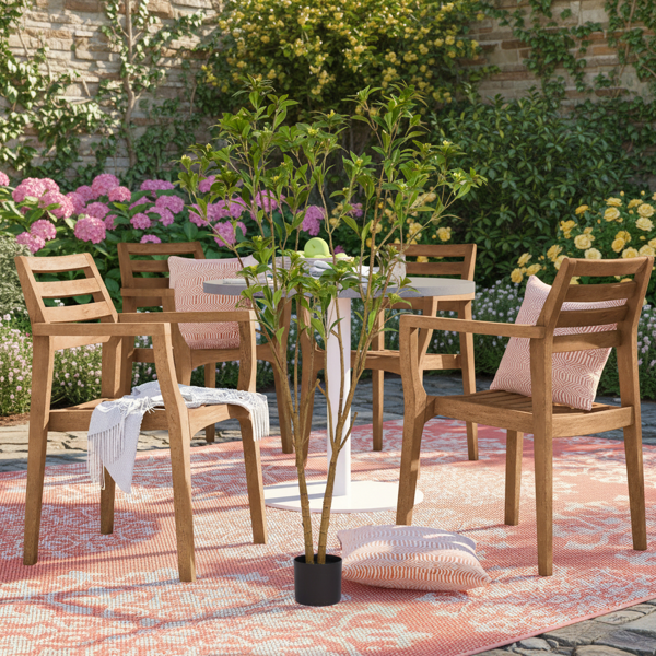 5.2英尺仿真柑橘树人造植物逼真树叶与小花假树完美家居装饰办公室、客厅、门廊、地板装饰 FBA发货-10