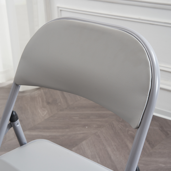 【同款编码：31709558】6pcs PVC 钢管 灰色 软包折叠椅 40*45*78cm-28