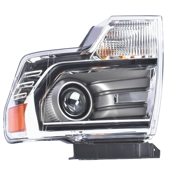 汽车大灯 Left Side HID/Xenon Chrome Projector Headlight Replacement for 2013-2014 Ford F-150 DL3Z13008AC FO2518120-3