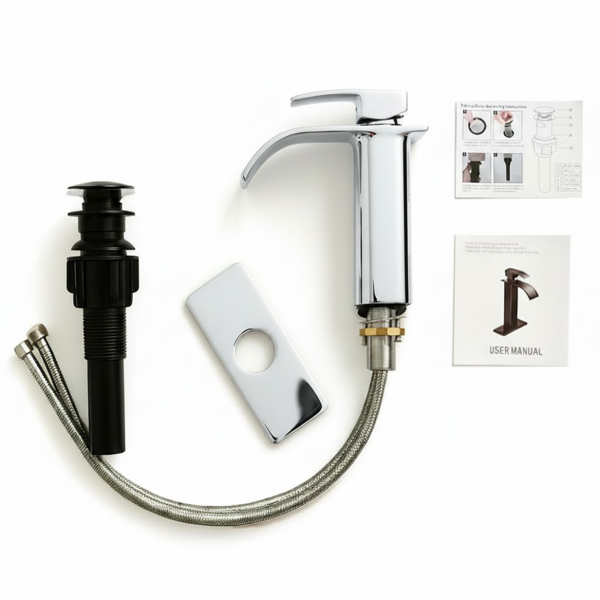 单柄浴室水龙头厕所水龙头不锈钢单孔TP，铬【周末不发货，TK/TEMU订单仅支持自提】-2