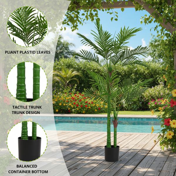 6英尺仿真树仿真自然的郁郁葱葱的人造植物室内盆栽树绿叶茂盛高端装饰仿真，适合家庭、办公室、卧室或酒店装饰 FBA发货-7