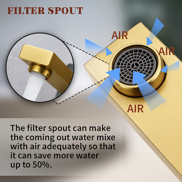 浴室水槽或浴缸的壁挂式水龙头，单柄2孔黄铜粗糙阀门，拉丝金【周末不发货，TK/TEMU订单仅支持自提】-10