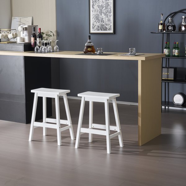 【同款编码：38873429】2pcs 松木 吧椅凳 枕型 座板凹进 白色-14