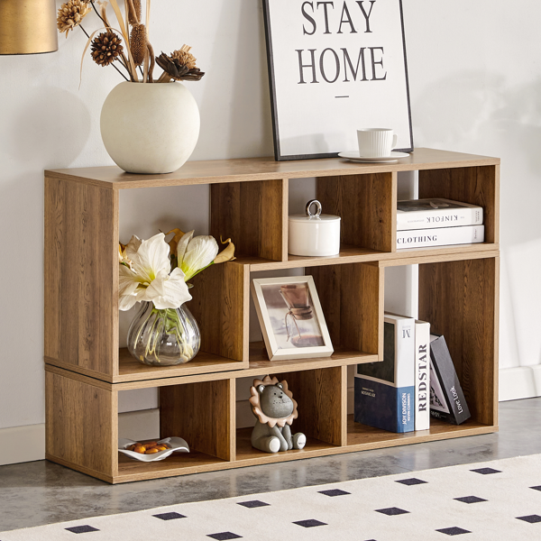 两件套立方体电视柜，自由组合游戏娱乐中心媒体柜，开放式储物书架，适用于客厅，双层L型电视柜，尺寸为55.1*11.8*17.1英寸-9