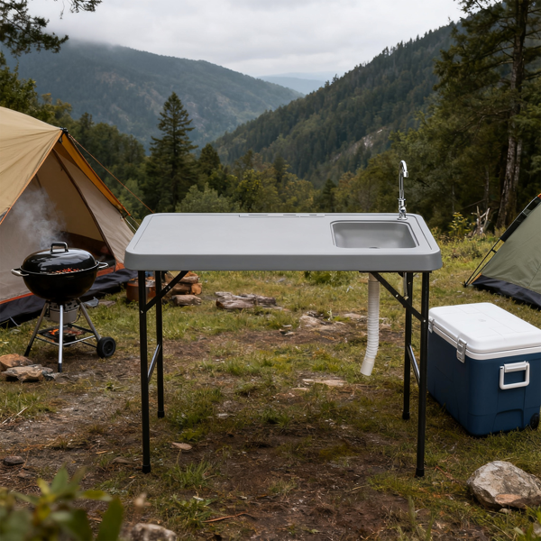 115*60*94.5cm 灰色 户外杀鱼桌 HDPE 长方形-11