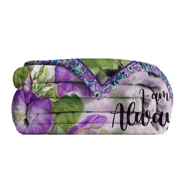 自产法莱绒毛毯  淡雅紫小鸟 150X200cm （temu仅可自提）-3