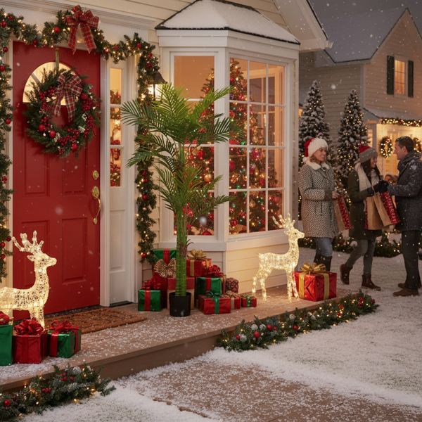 6英尺仿真树仿真自然的郁郁葱葱的人造植物室内盆栽树绿叶茂盛高端装饰仿真，适合家庭、办公室、卧室或酒店装饰 FBA发货-6