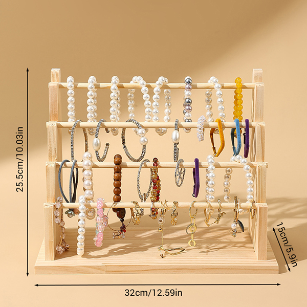 实木首饰收纳挂架手链手串展示架 四层 （tk/temu下自提）-5