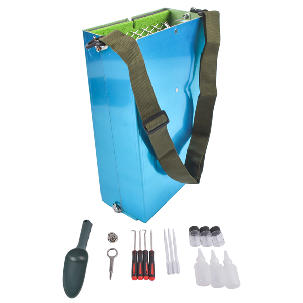 20件铝槽套装 20x Portable Aluminum Alloy Mining Equipment+Magnifying Glass Tweezers & Shovel-8