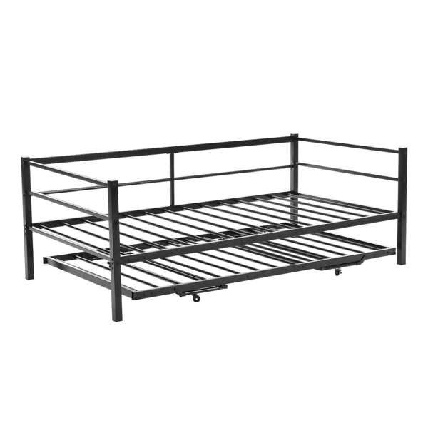 黑色 twin 带推拉床 带把手 铁床 DB0MBTL 沙发床-4