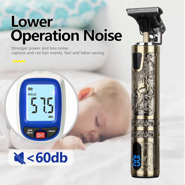 小液晶显示屏专业男士无绳理发器胡子修剪器理发器套装大魔王图案-6