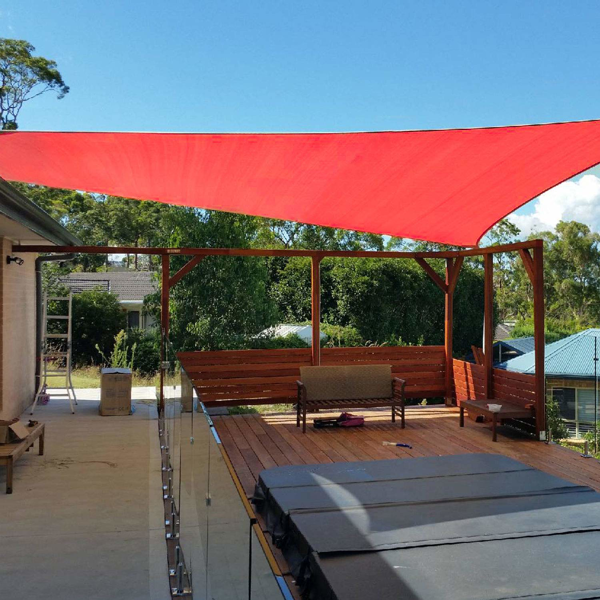 12'X16' 大红色HDPE遮阳帆-5