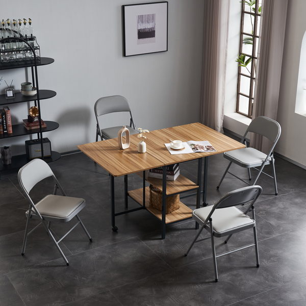 【同款编码：31709558】6pcs PVC 钢管 灰色 软包折叠椅 40*45*78cm-57