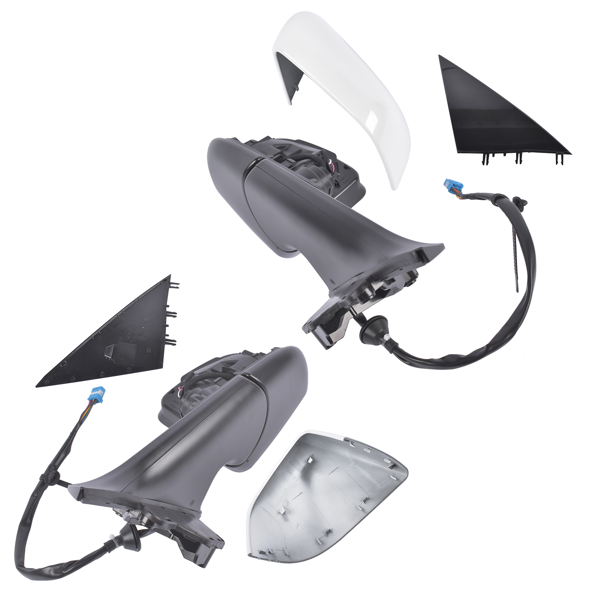 后视镜 2Pcs White Power Door Mirrors with Memory Heated Fits for Tesla Y 2020-2023 1594112-00-C 1594111-00-C-5